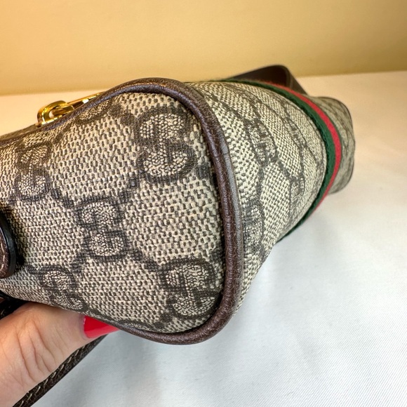 Gucci GG Supreme Monogram Ophidia Belt Bag & Leather Sz 85/34 Italy box dustbag - Picture 11 of 16